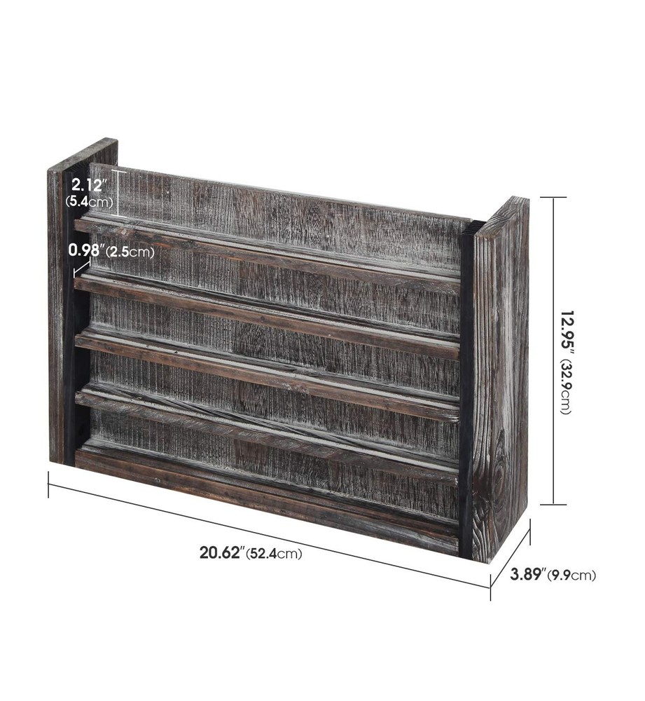 J JACKCUBE DESIGN Rustic Wood Wall Mount Coins Display Rack - 5