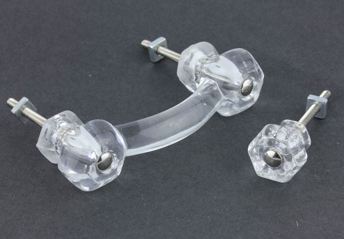1" Antique Glass Knob Clear
