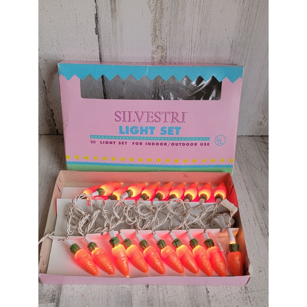 vintage Silvestri Easter carrot string set light up 20 count spring