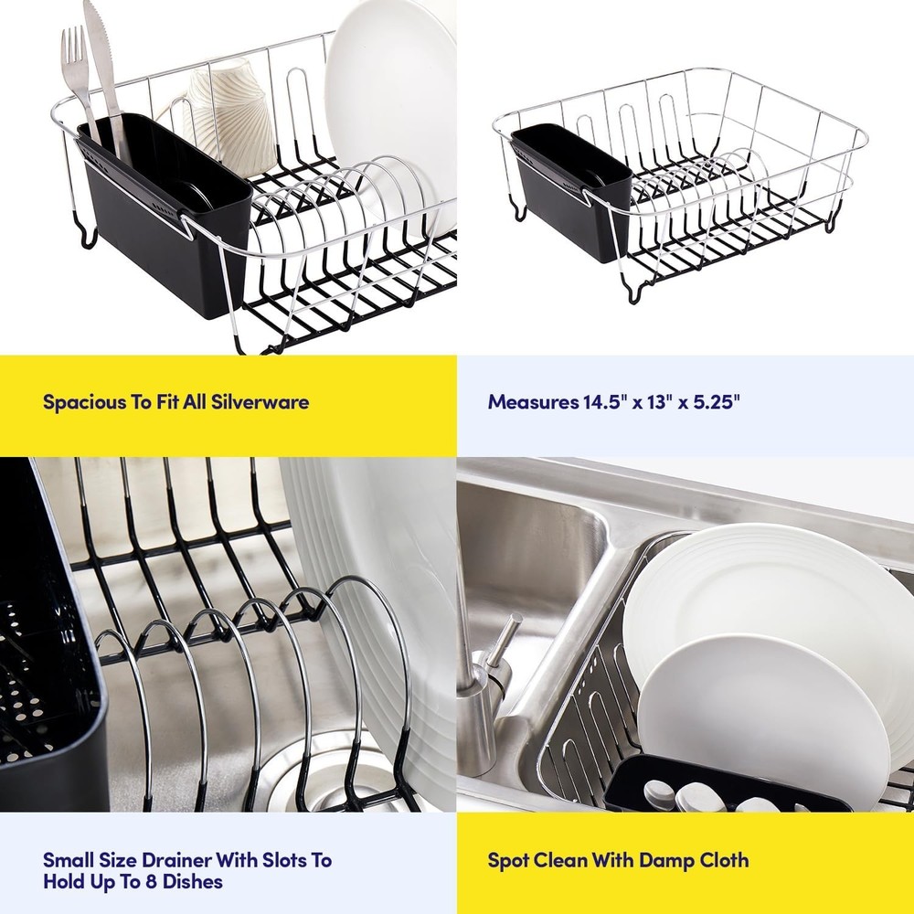 2 Piece Dish Drying Rack Set Drainer