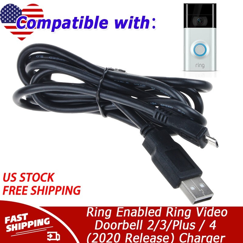Charger for Ring Enabled Ring Video Doorbell 2/3/Plus / 4 (2020 Release)
