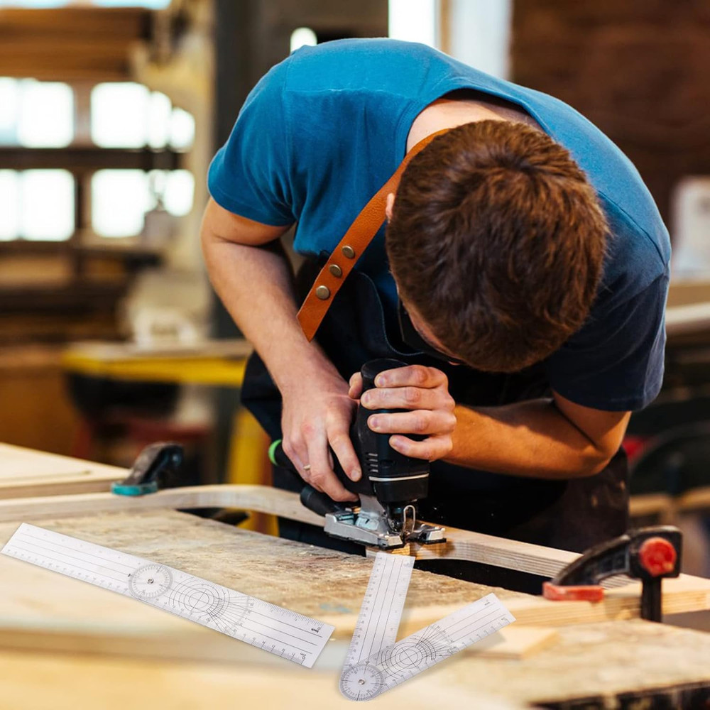 2Pcs Clear Plastic Goniometer Quick Angle Protractor Angle Finder Angle Ruler Ca