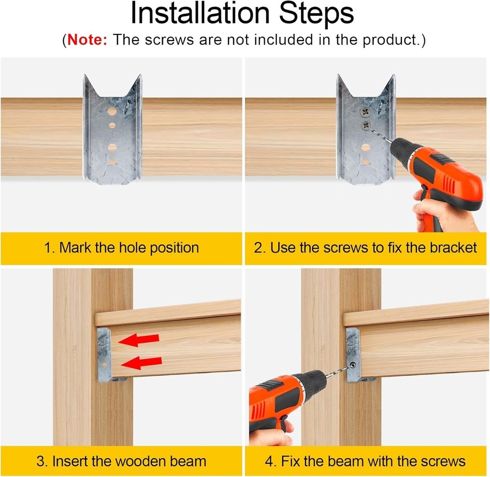 Durable 20-Pack Galvanized Fence Bracket Kit for Quick Install - Includes Screws