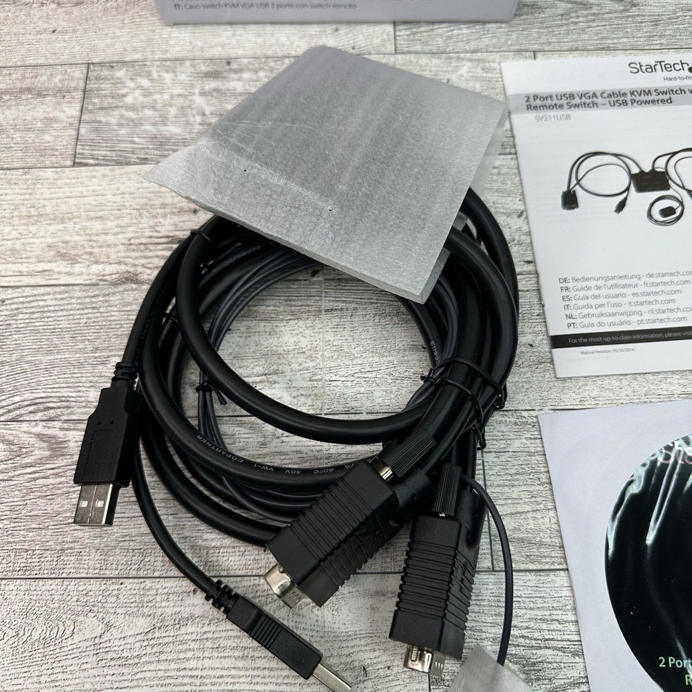 Startech 2 port USB VGA Cable KVM Switch with Remote Switch and USB Power/Data