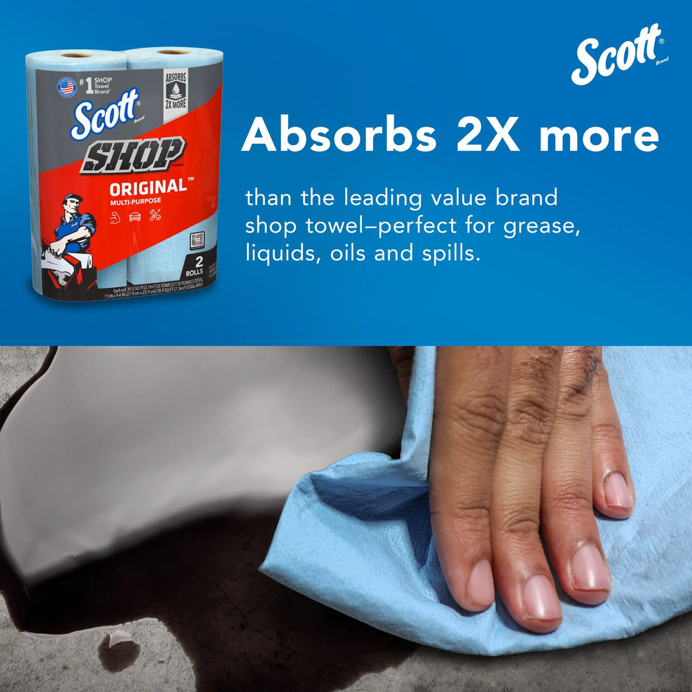 (2 Pack) Shop Towels, 6 Rolls, 55 Sheets per Roll