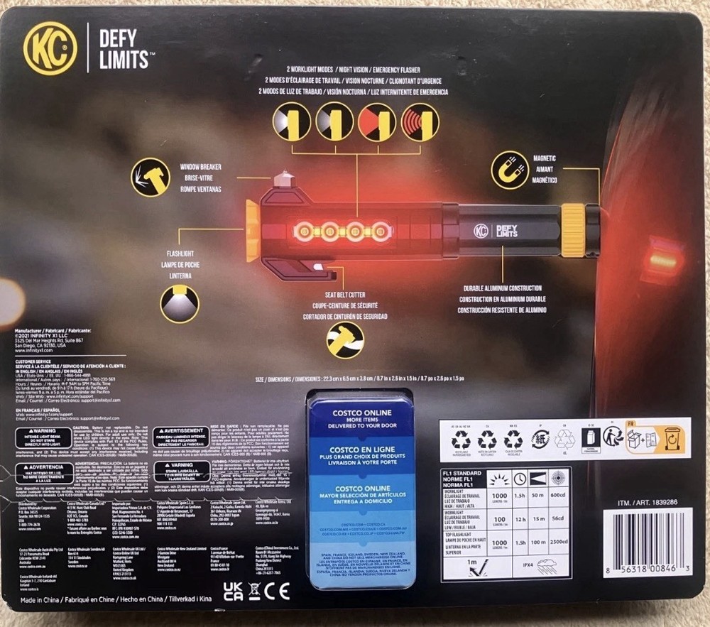 KC AutoLight 2 Pack 1000LM Emergency Flashlight Tool Magnetic Base Rechargeable