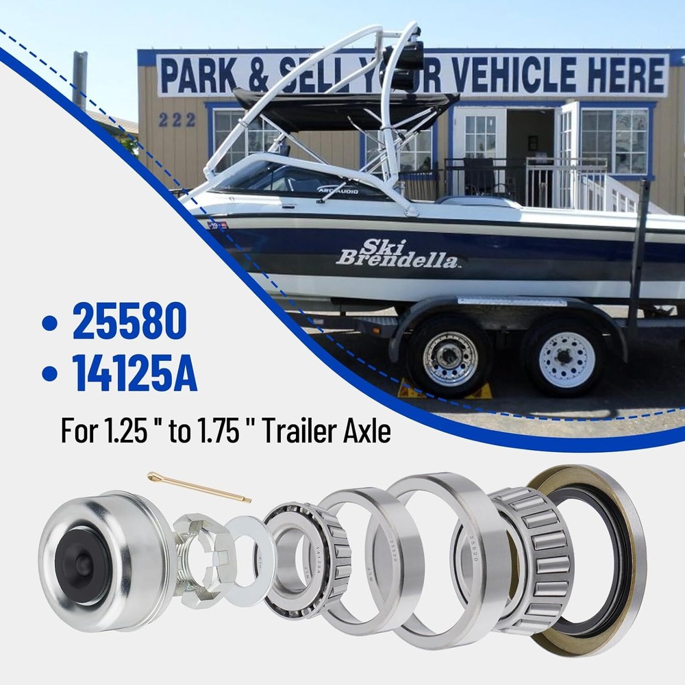 4 Sets Trailer Hub Wheel Bearing Replace Kit 25580 14125A Fit 5200-7000lbs Axles