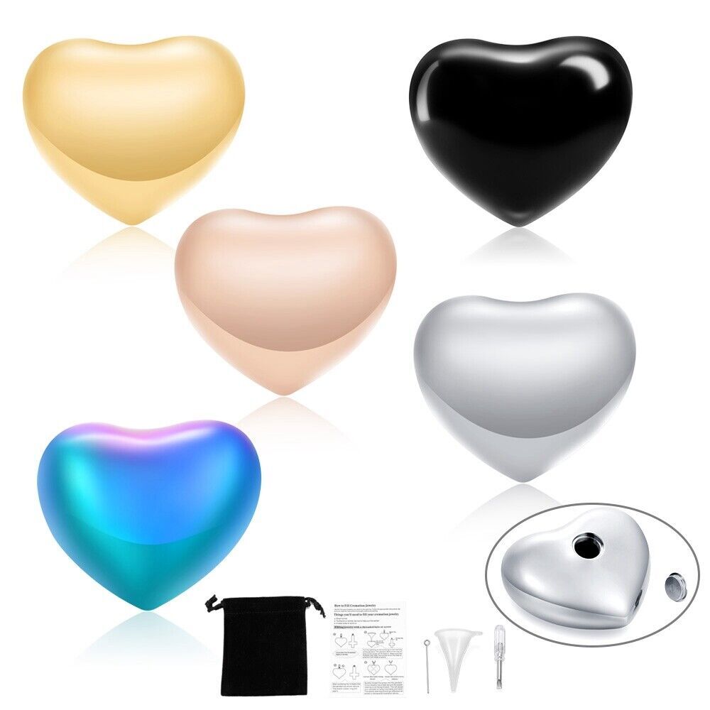 Customize Heart Cremation Urn Jar Holder Keepsake for Human Memorial Pet Ashes