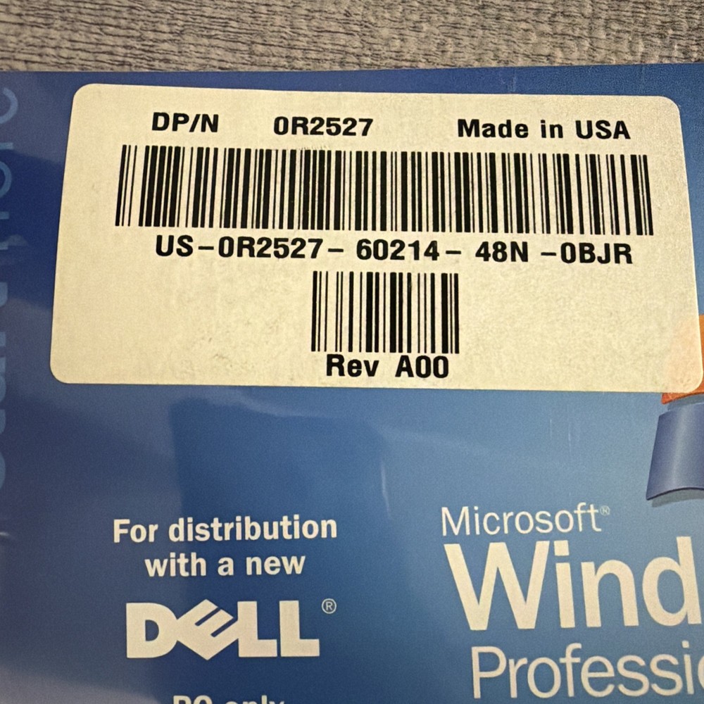 2002 MICROSOFT WINDOWS XP PROFESSIONAL SOFTWARE NOS SEALED
