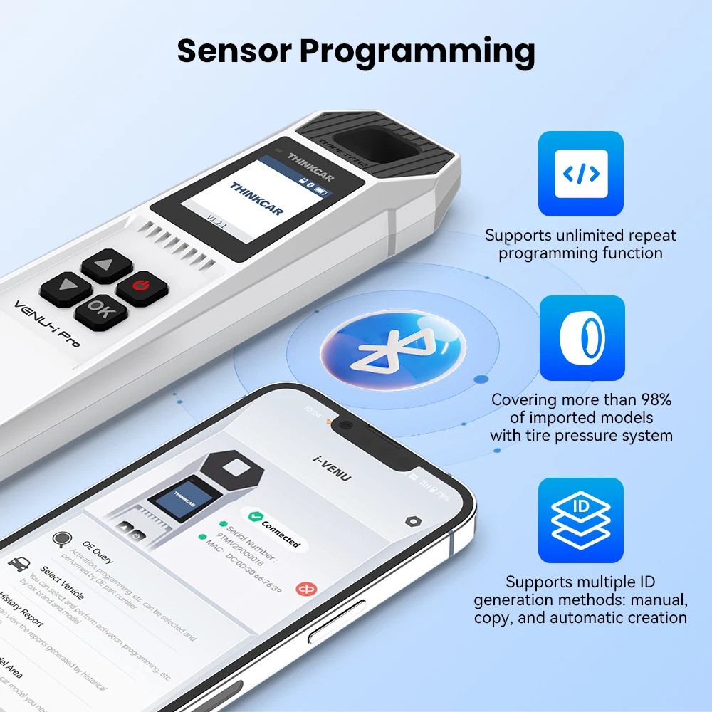 THINKTPMS VENU iPro Car Sensor Relearn Tool TPMS Activate/Programming Tire Reset