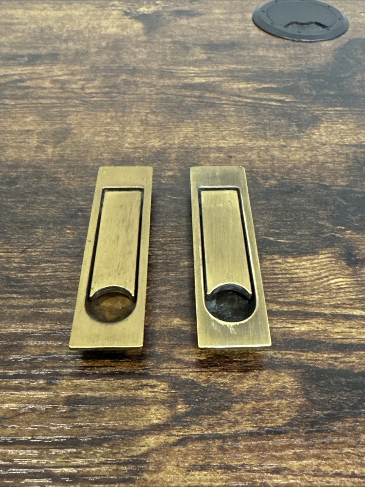 Drexel Passage Door Pulls 2 Brass Handle Campaign KCB N15812 Vintage Replacement