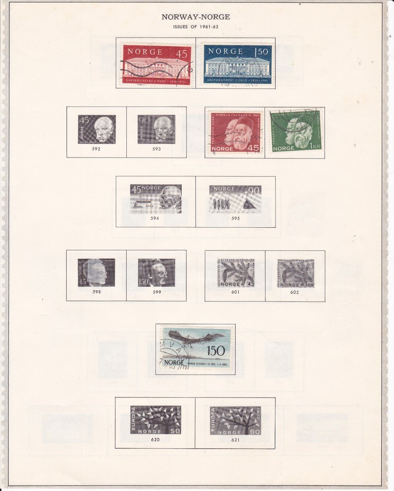 Norway Stamps on pages