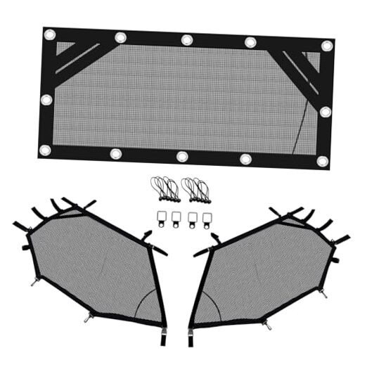 Window Net Roll Cage Mesh Net Guard Front Rear Right and Left Window Black
