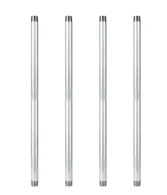 PIPE DECOR 1 in. x 2.5 ft. Galvanized Steel Pipe (4-Pack)
