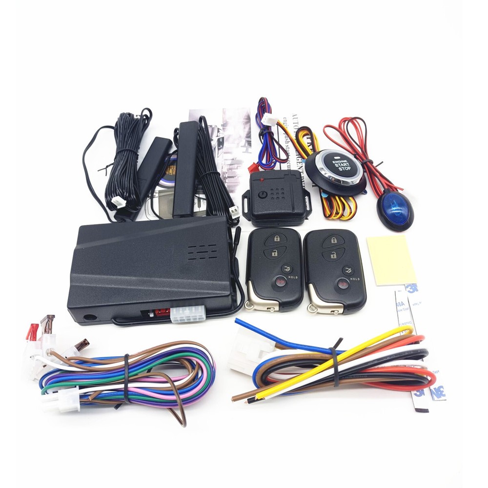 Keyless Entry Car Ignition Switch Engine Start Push Button Starter Remote Kit