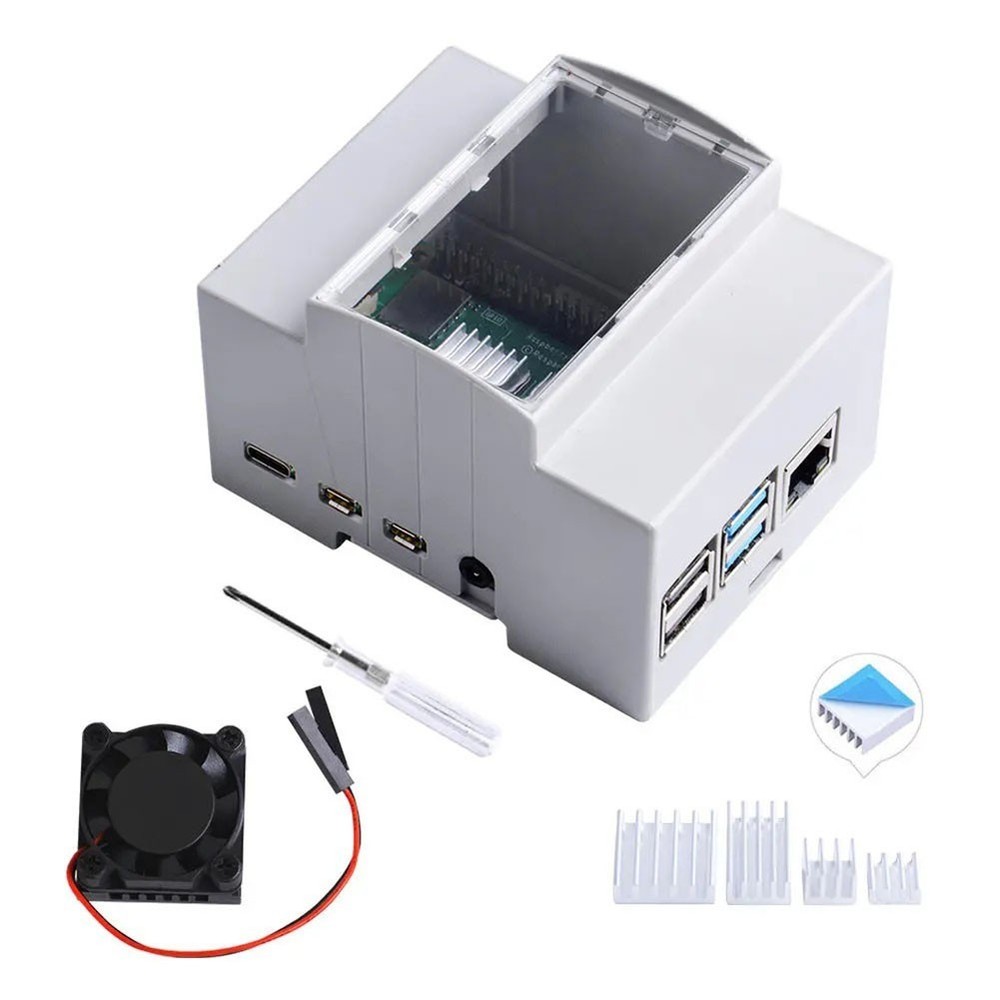 Distribution Box Electrical Box Mount Protection Pi3B DIN Rail Enclosure