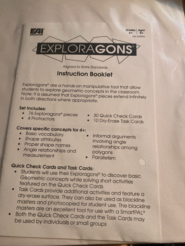 EXPLORAGONS TEACHER SET NIP GRADES 4+ HANDS ON FUN