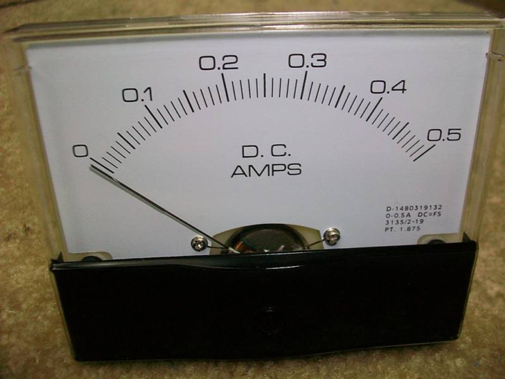 0 - 500  Ma. Dc.   Panel METER  NEW   4" X 3 1/2"