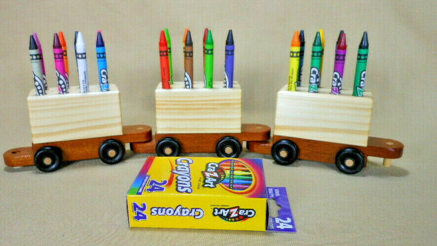 Crayon Holder Steam Train / Handmade