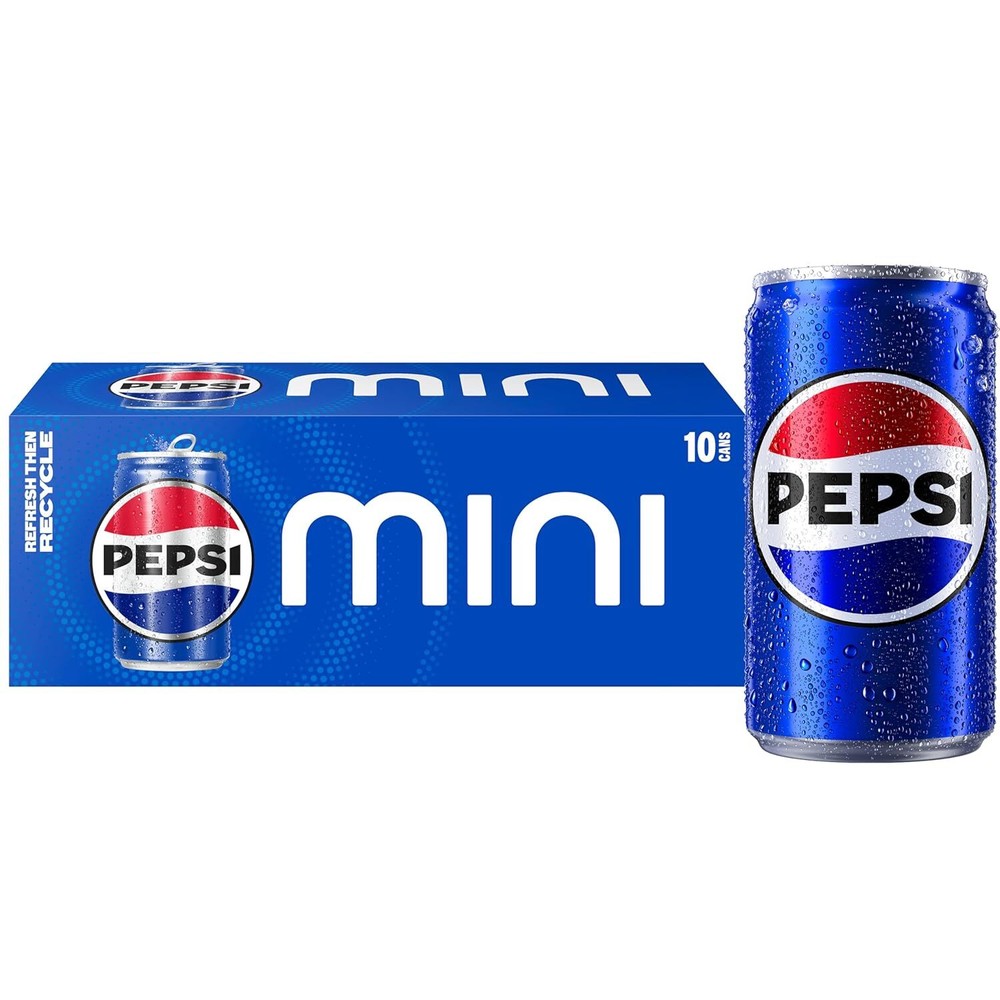 Pepsi Soda, 7.5 Ounce Mini Cans - 10 Pack