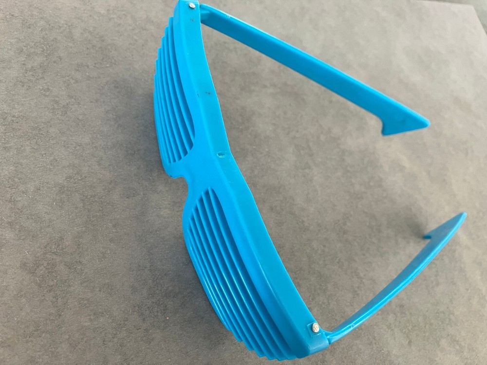 Sky Blue Plastic Shutter Shades - Vintage
