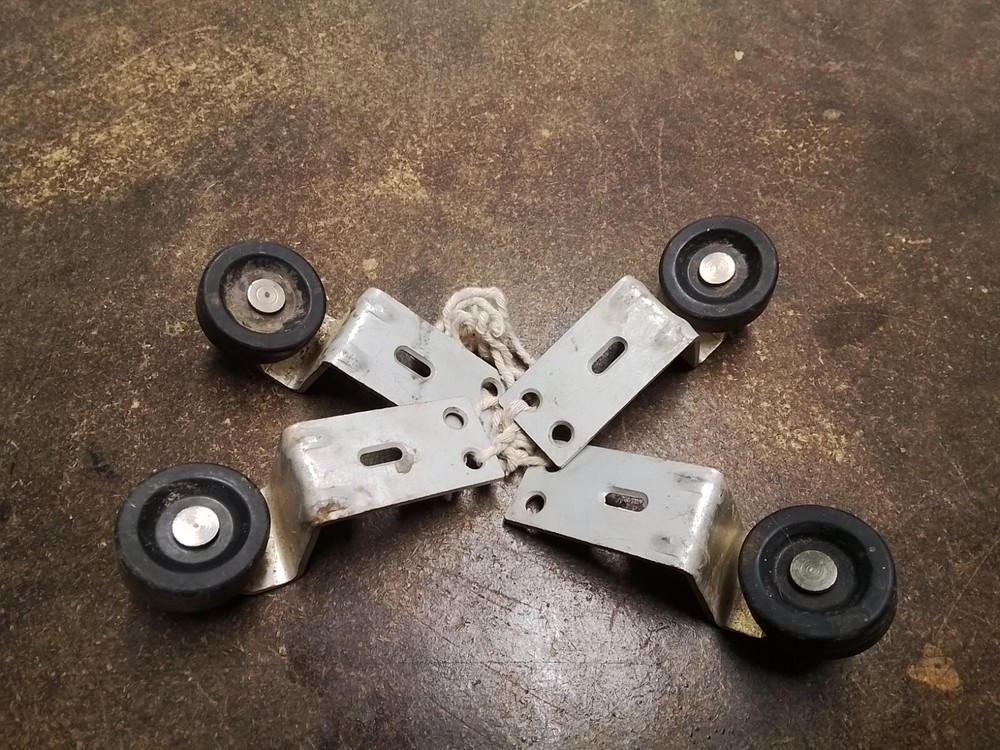 Set 4 Vintage Casters 1 1/4 inch Hardware Wheels