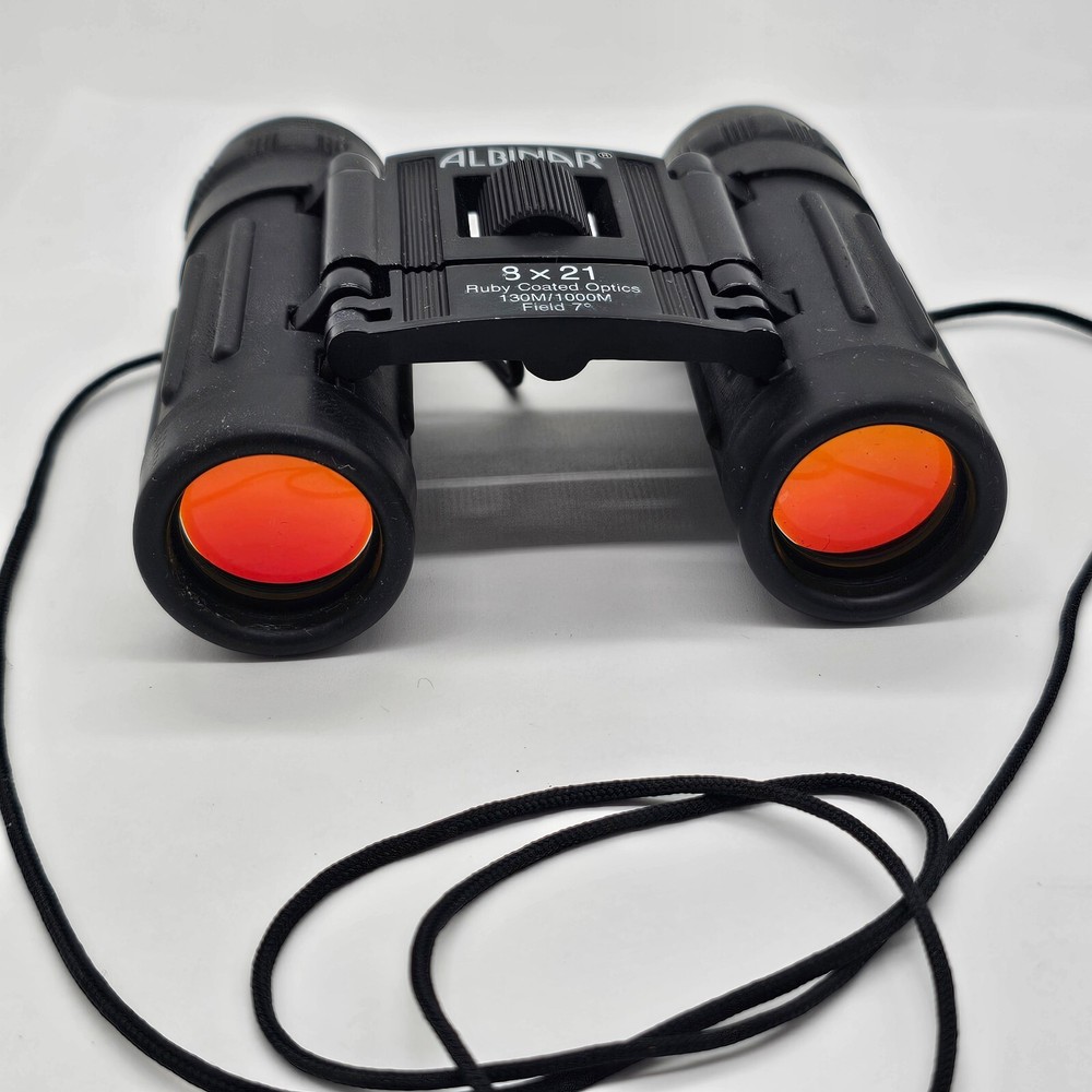 Albinar 8 x 21 Ruby Coated Compact Folding Binoculars - Vintage 130M/1000M