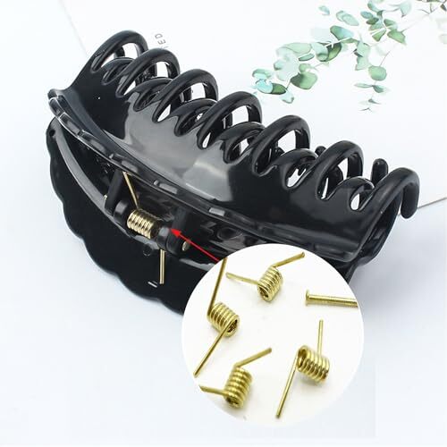 8 Set Hair Claw Clip Spring Replacement with Central Axle Rod for Large Medium