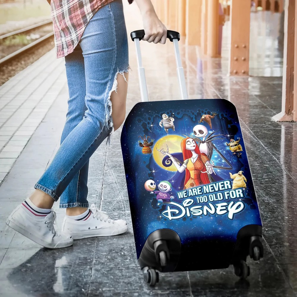 Personalized Jack Skellington Luggage Cover, Sally Suitcase Protector