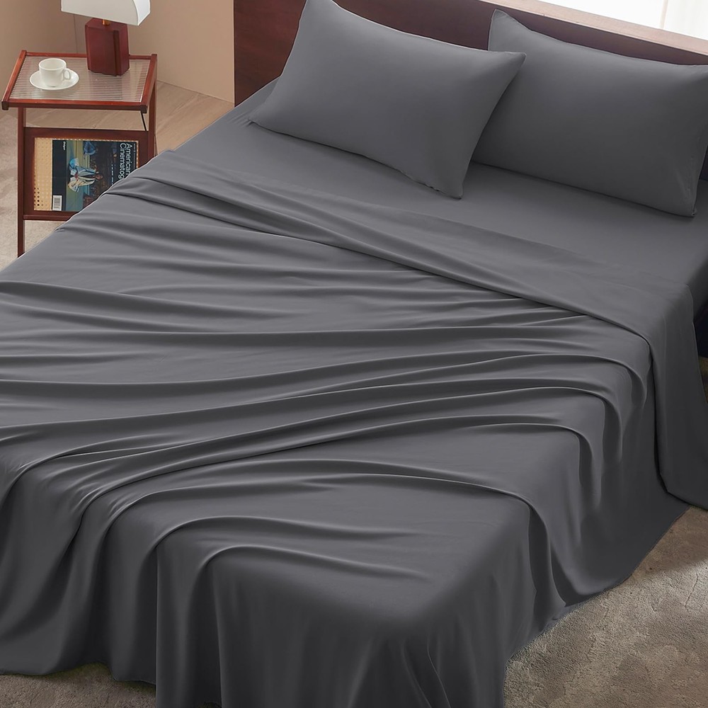 Queen Size 4 Piece Set - Comfy Breathable & Cooling Bed Sheets Set, Soft and ...