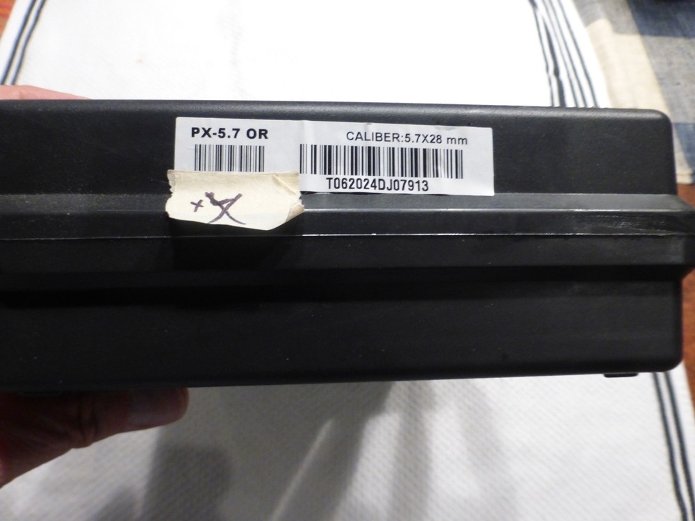 Tisas PX-5.7 OR Black Case, Side Identifying Labels, Manual, Lock, 2 Brushes