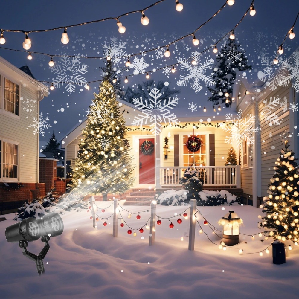 Christmas Light Snowflake Projector Light Dual-Head LED Stake Light Yard Light