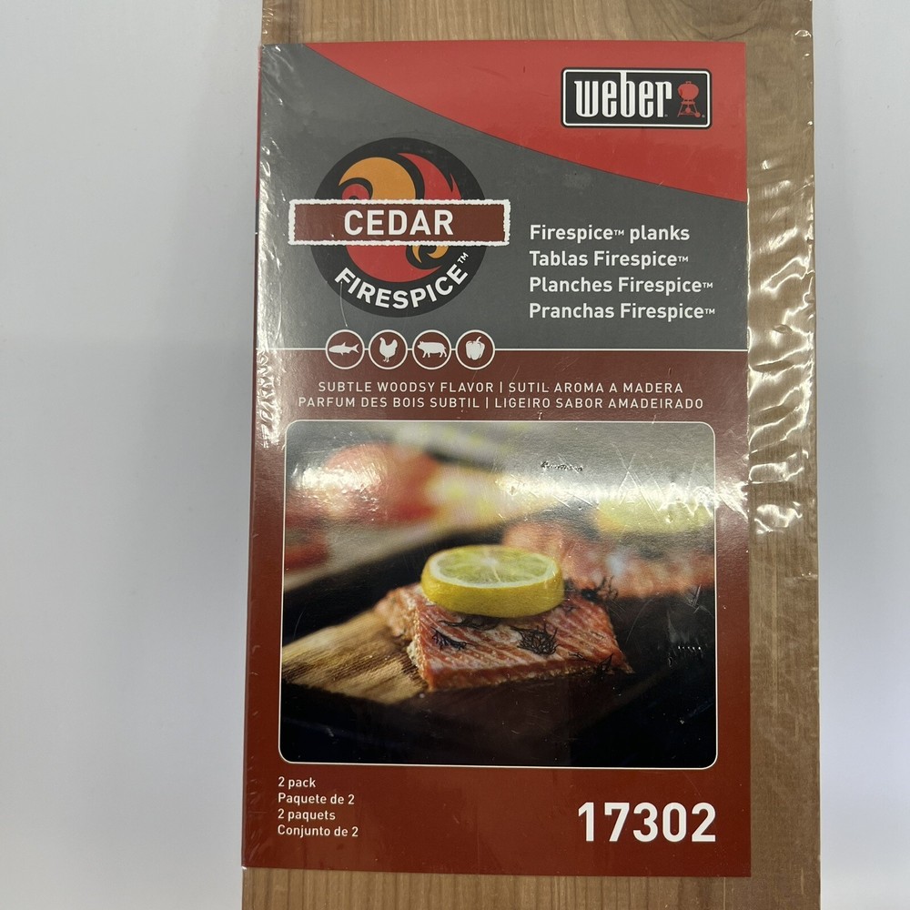 WEBER Grill Cedar Firespice Planks Genuine 2 Pack/ # 17302