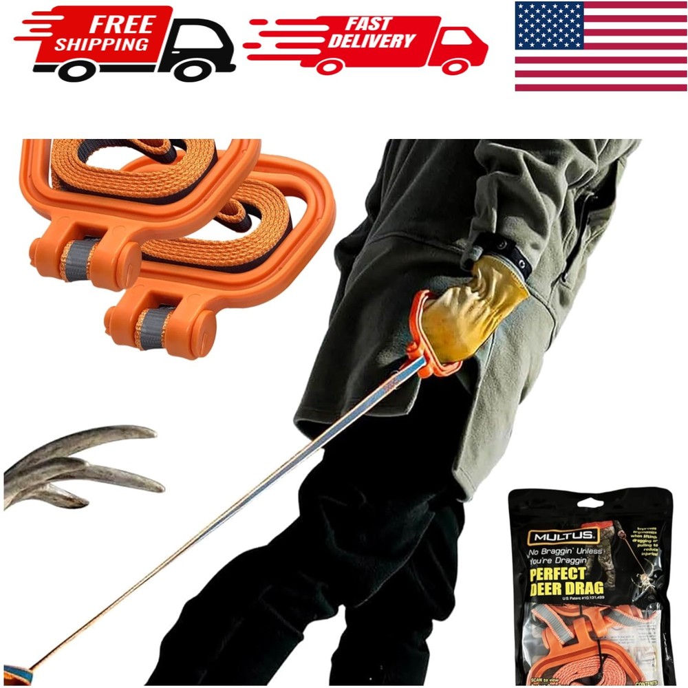 Adjustable Deer Drag Strap with Removable Handle - Perfect for Any Game