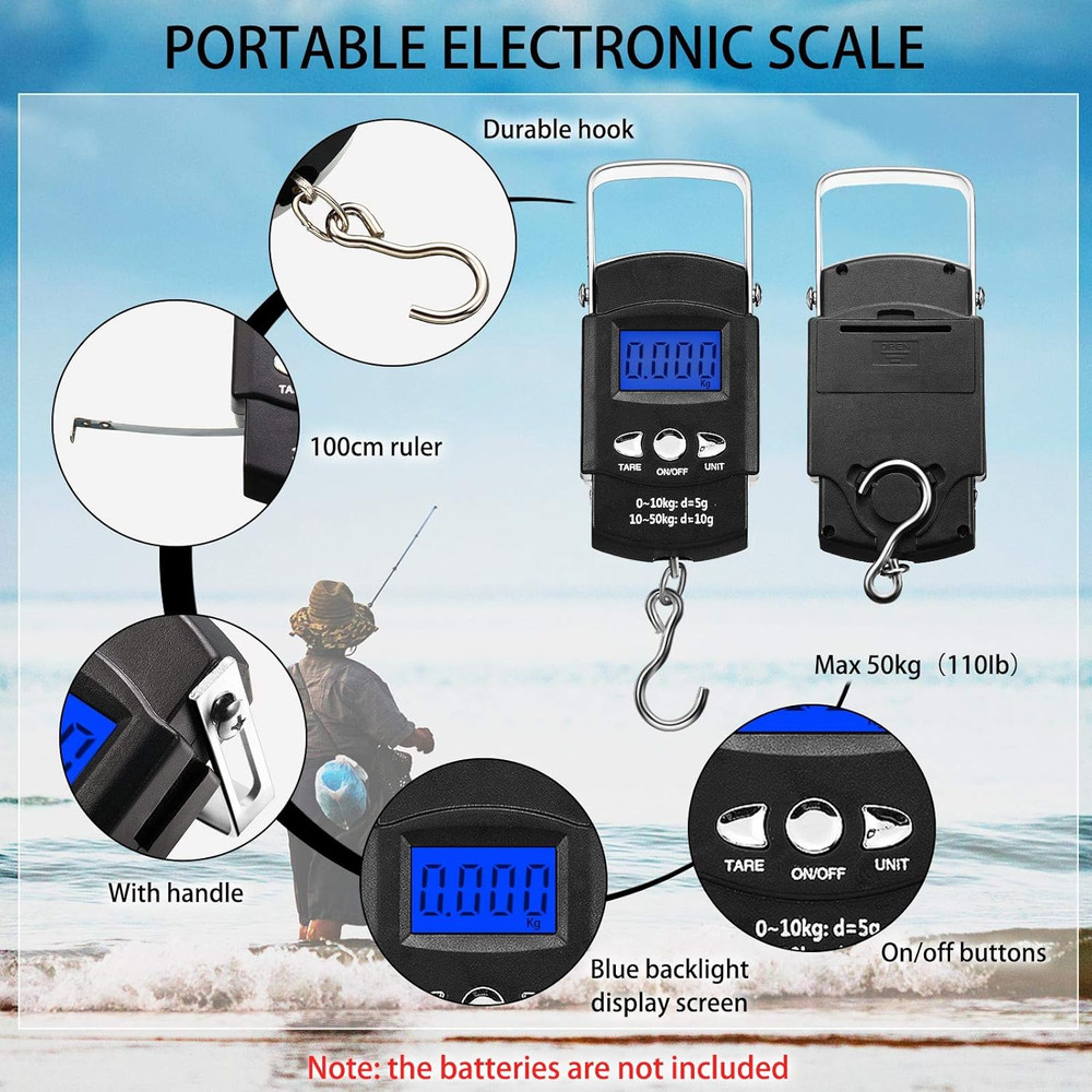 Fishs Hook Remover Tools Kit Include 1 Pcs Handheld Digital Fish Scale and Fishi