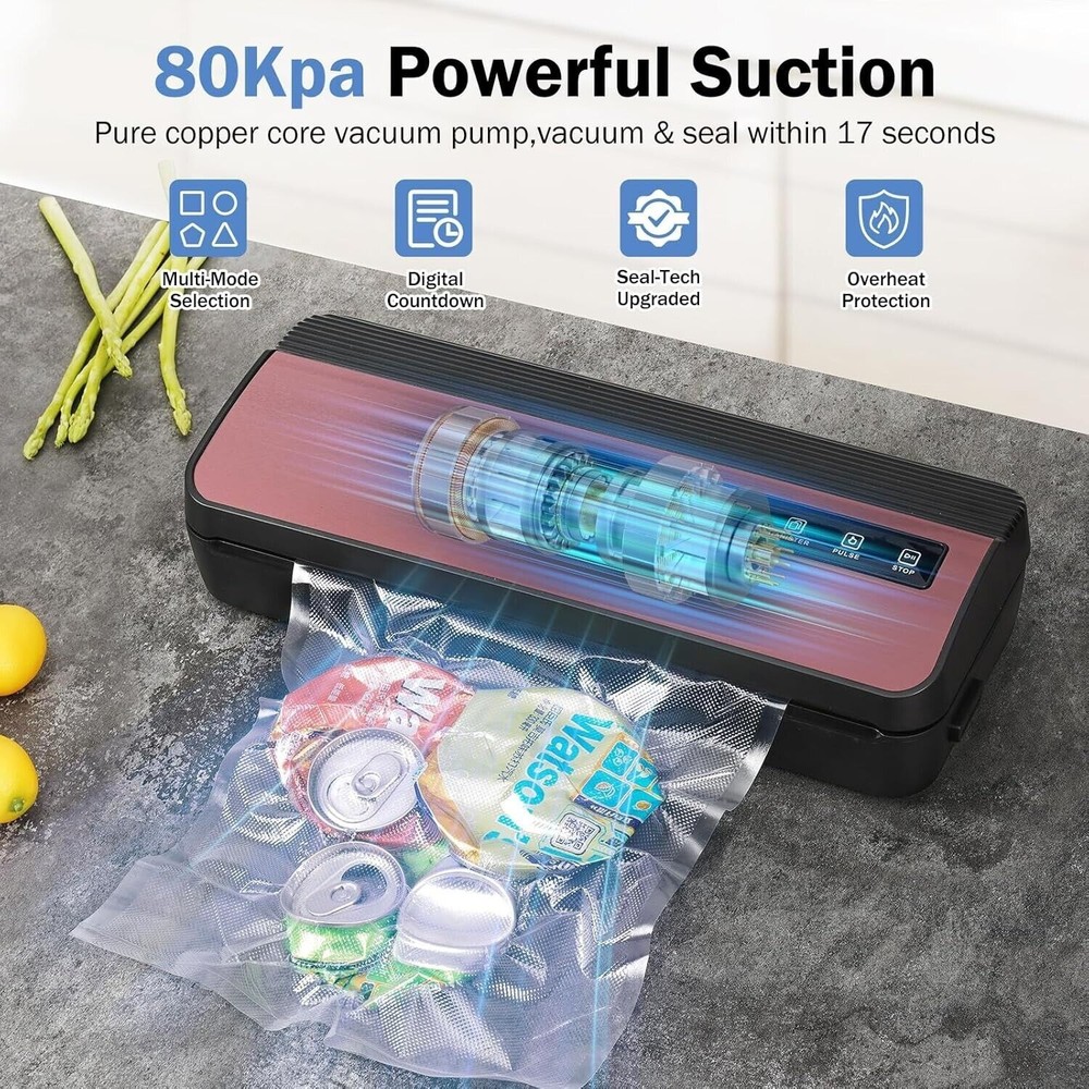NIEPU Vacuum Sealer - Powerful Suction, Multiple Modes, Compact Design