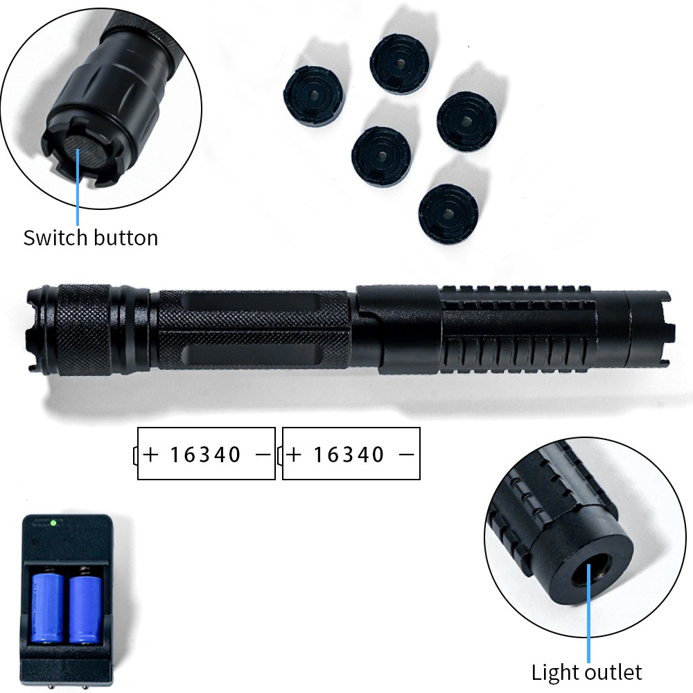 Aluminum alloy Adjustable High Power Blue Burning Light,Range Handhel Flashlight