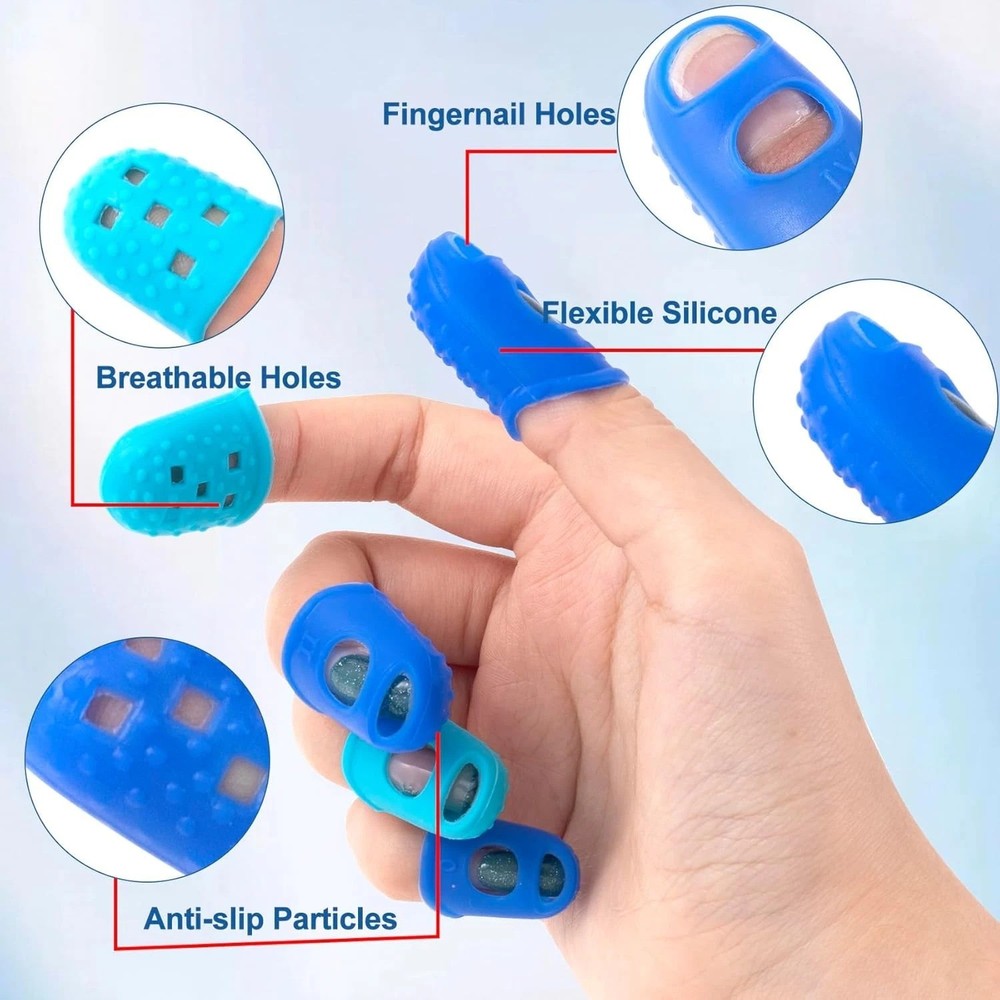20 Pcs Rubber Finger Tips Guitar Fingertip Protector Pads