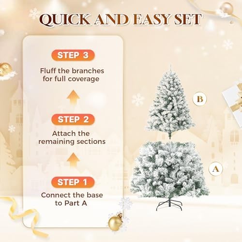 Pre-Lit Artificial Christmas Tree 4.5 ft App-Controlled Multicolor LED Foldable…