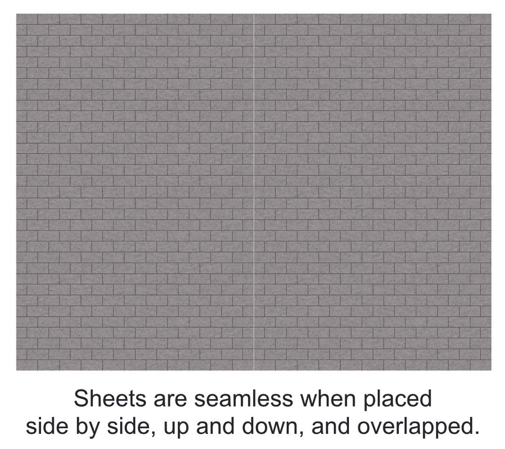 HO Scale Stone Medium Blocks (1/4”x1/8”) Model Train Scenery Sheets–Five 8.5”x11