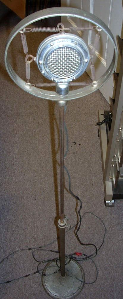 SHURE 70 CRYSTAL spring microphone - STAND & CABLE - NOT TESTED -