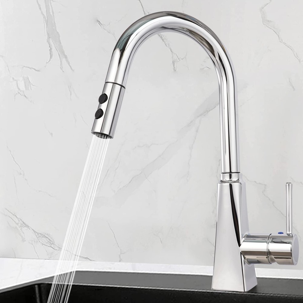 Pull Out Sink Sprayer Head Replacement,2 Function Kitchen Faucet Head 11 Adapter