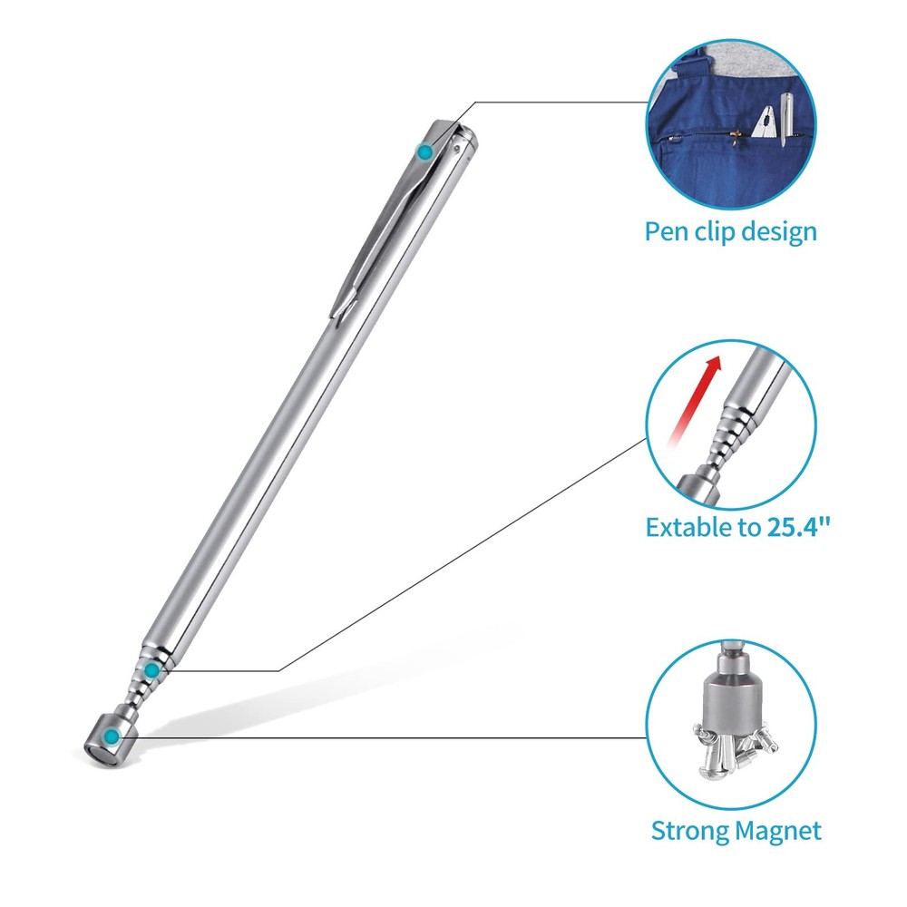 Telescoping Magnetic Pickup Tool, Stick Rod Extendable multi-tool Gift