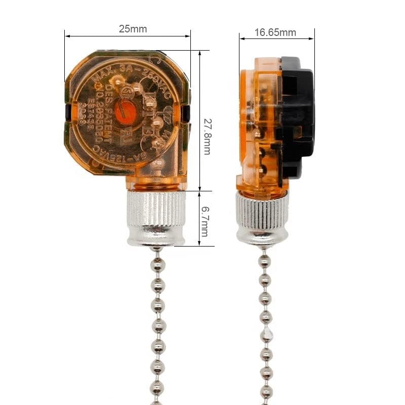 Home Ceiling Fan Light Lamp Replacement Parts 3position 4 Wire Pull Chain Con...