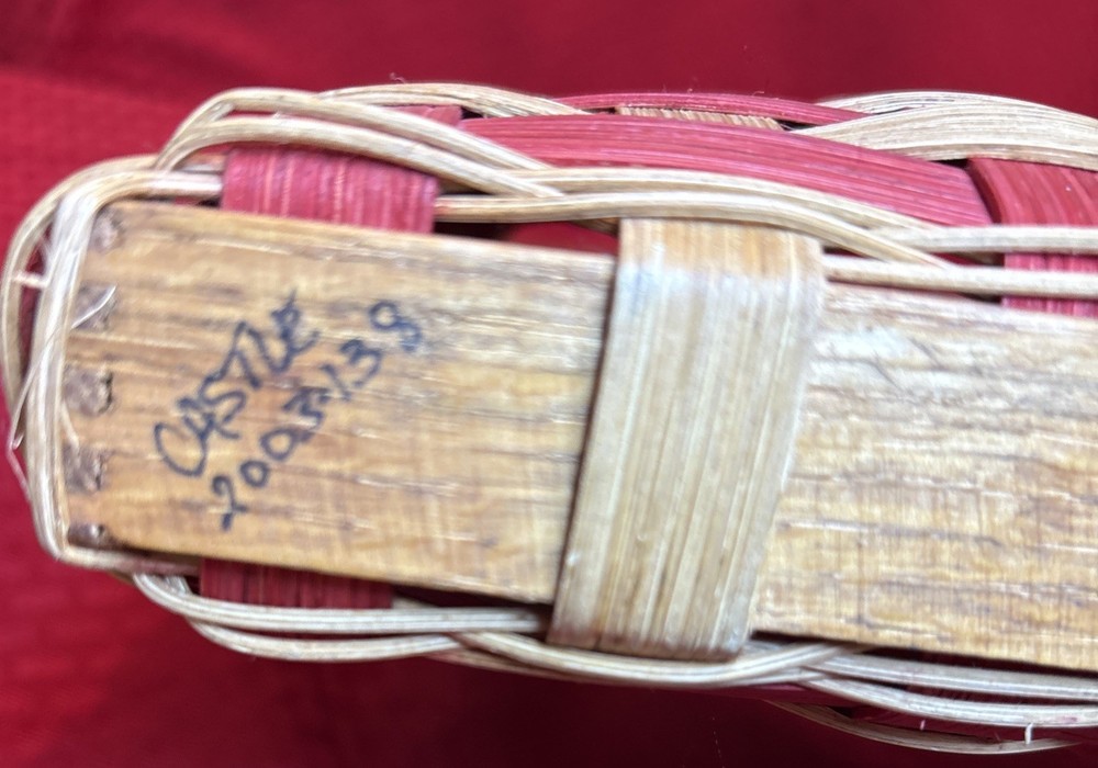 Handmade Woven Split Oak “Flag” Basket Signed And Numbered