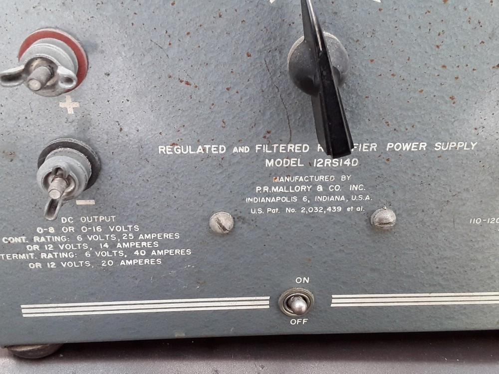 Mallory Rectopower Power Supply