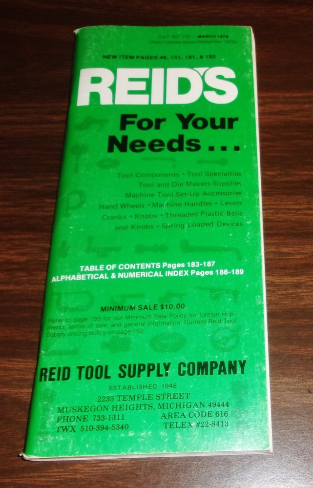 Reid's For Your Need Tool Catalog #179 March 1979