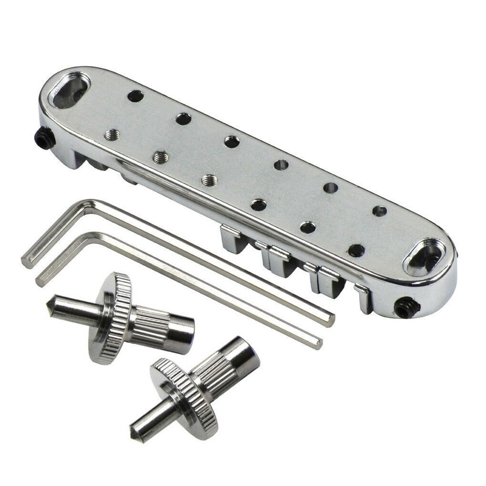 Chrome Guitar Roller Saddle Tune-O-Matic Bridge for Les Paul SG Threaded Posts