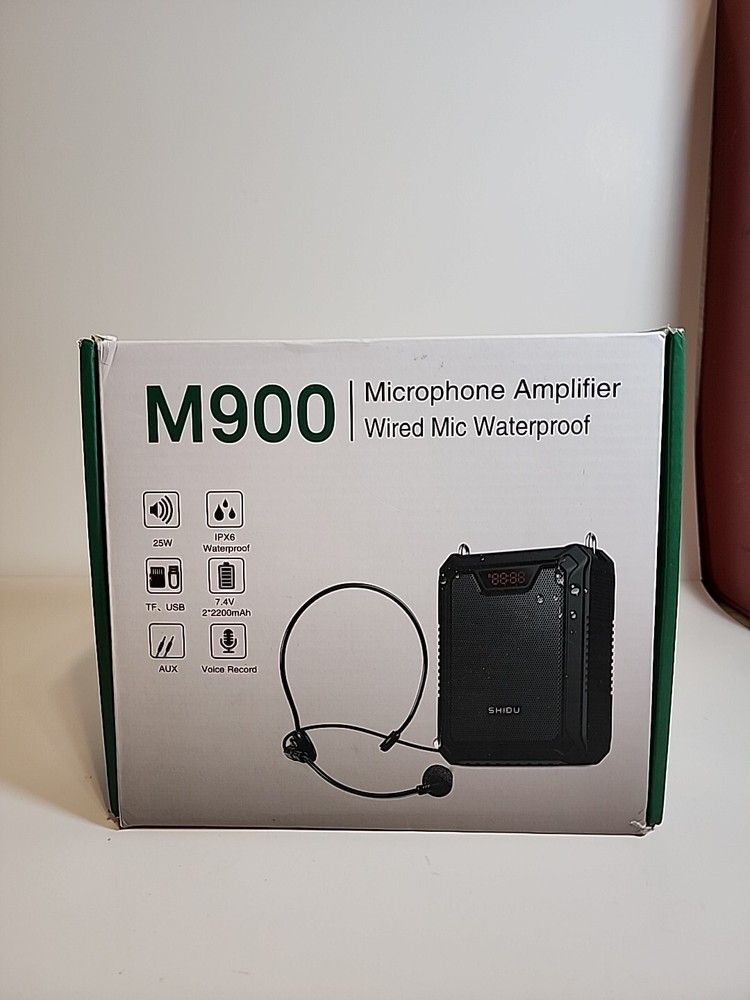25W Bluetooth Voice Amplifier with Wired Microphone Headset and Speaker.