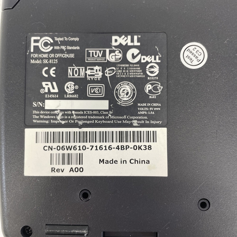 Dell Multimedia USB Keyboard Model SK-8125